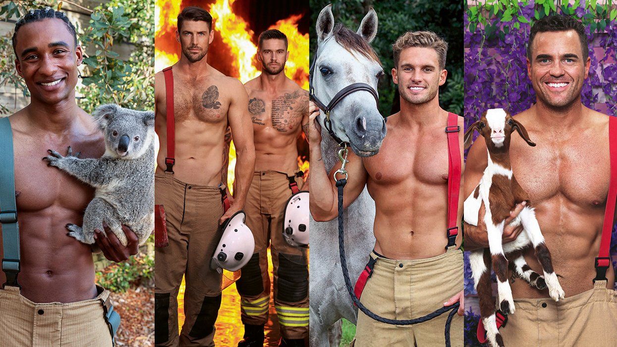 2025 Australian Firefighter Calendar sexy shirtless men with cute animals wearing uniforms