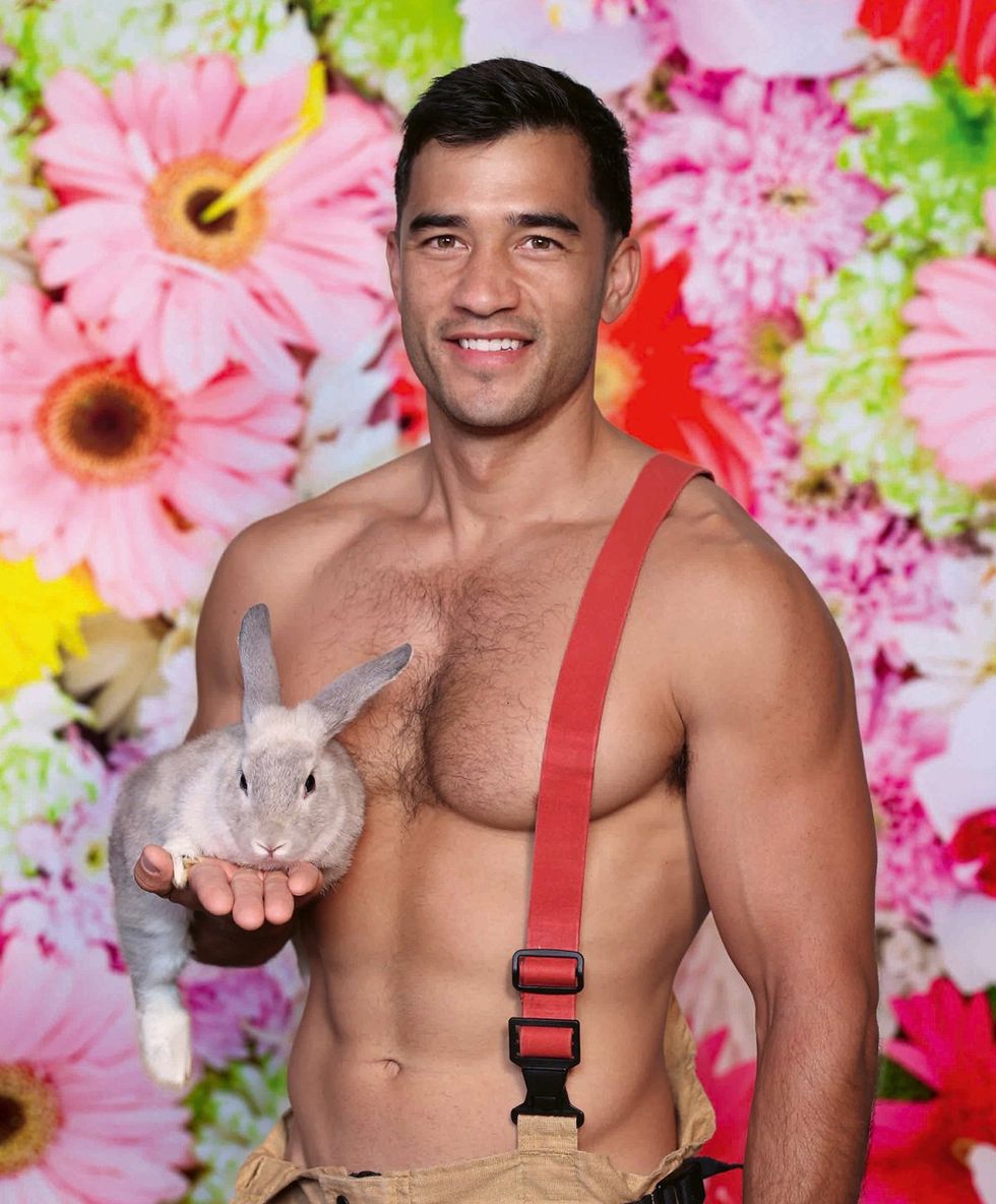 2025 Australian Firefighter Calendar sexy shirtless men with cute animals wearing uniforms