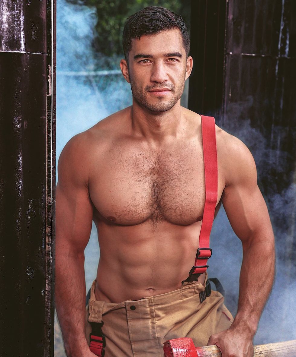 2025 Australian Firefighter Calendar sexy shirtless men with cute animals wearing uniforms