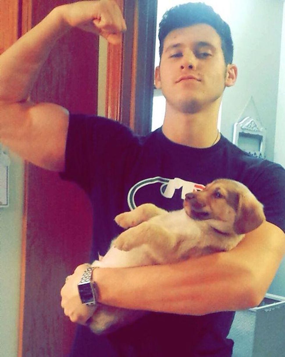 50 cute guys with puppies