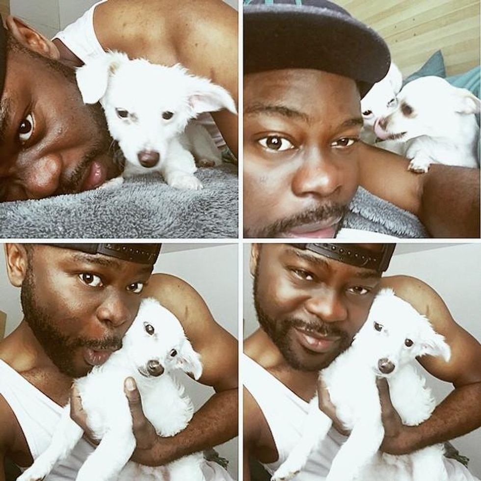 50 cute guys with puppies