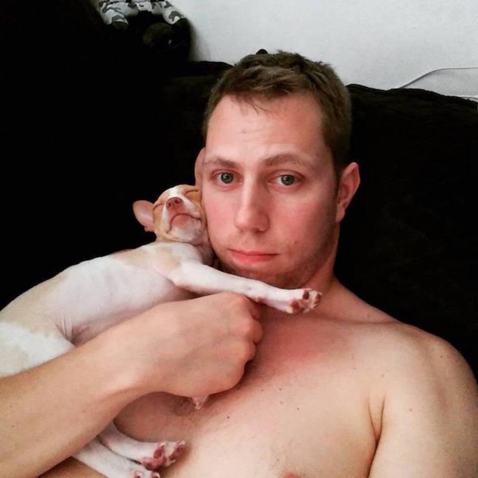 50 guys with puppies
