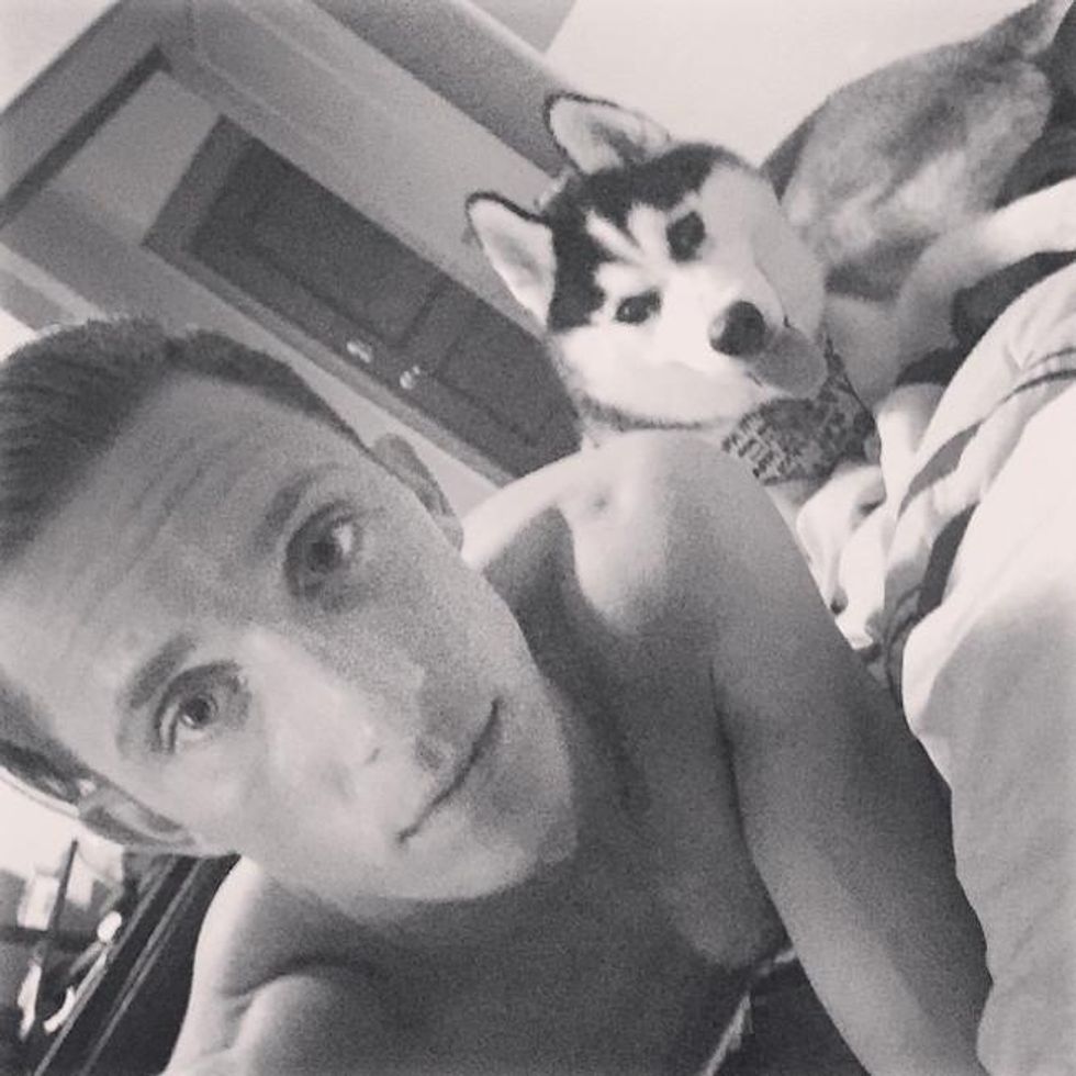 50 guys with puppies