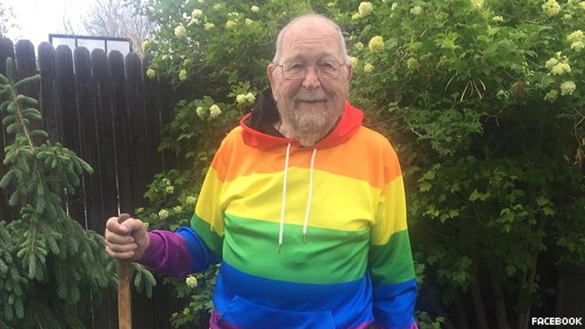 92-year-old World War 2 veteran comes out of closet and is rainbow proud ever since.