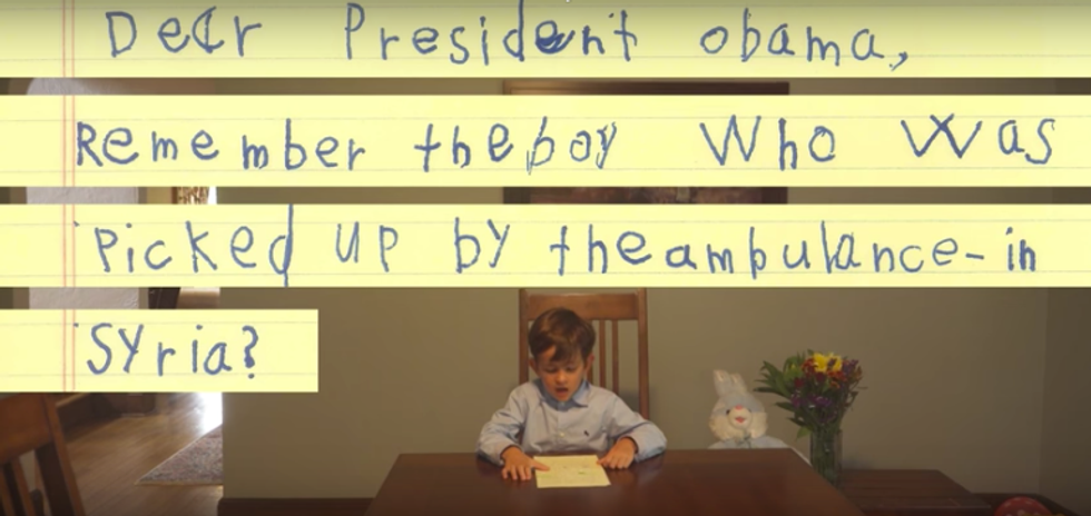 A Boy Wrote a Letter to Obama Asking to Adopt a Syrian Refugee