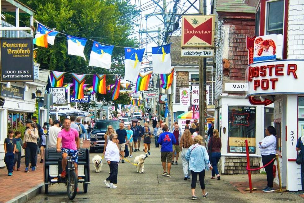 A busy street in Provincetown, MA