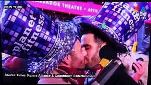Viral gay couple 'got a lot of hate' for NYE kiss. They'd do it again