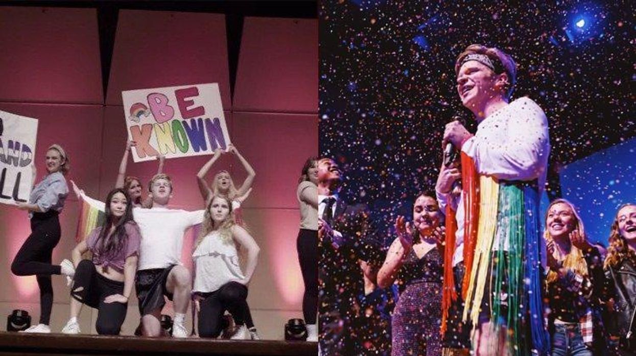 A diptych of a college student coming out to a Taylor Swift song.