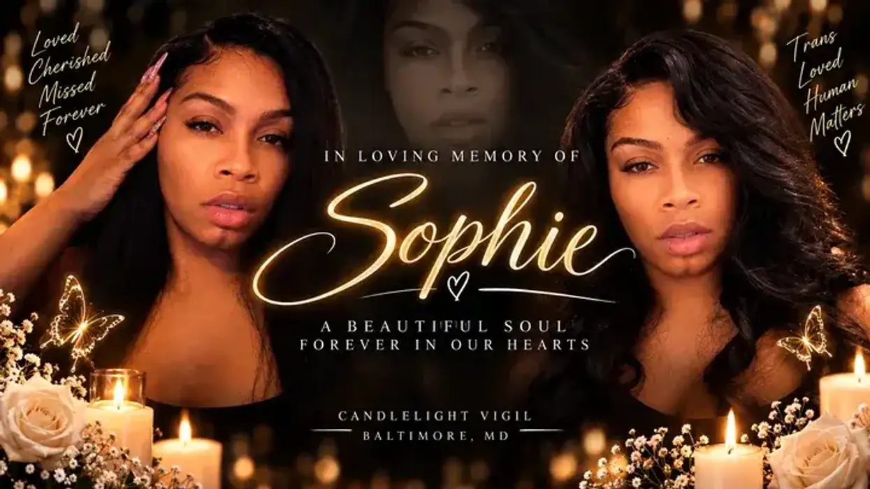 A memorial for a trans woman who was killed in Baltimore named Sophie Lee