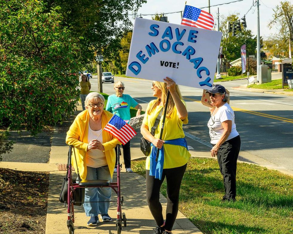 A 'No Kings' rally in Louisville Kentucky