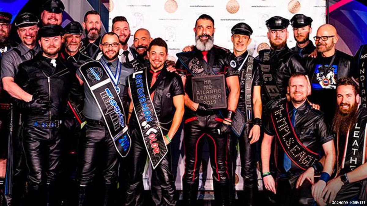 A photo of titleholders at Mid-Atlantic Leather 2019.