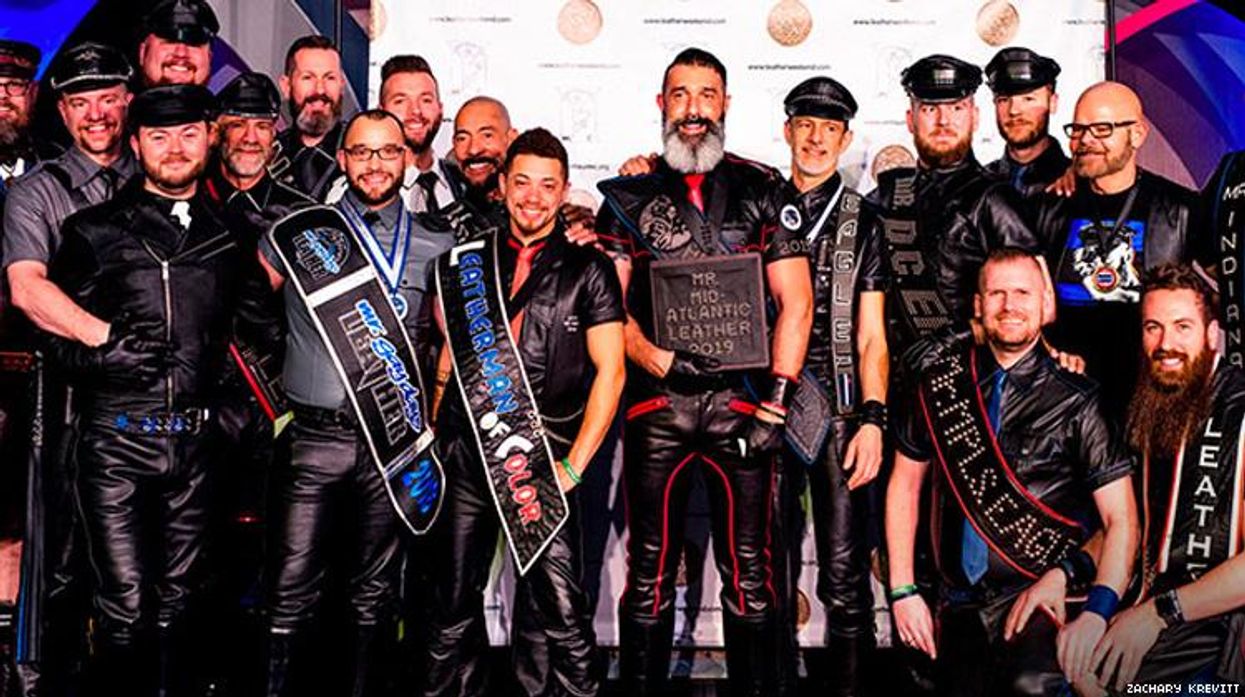 A photo of titleholders at Mid-Atlantic Leather 2019.