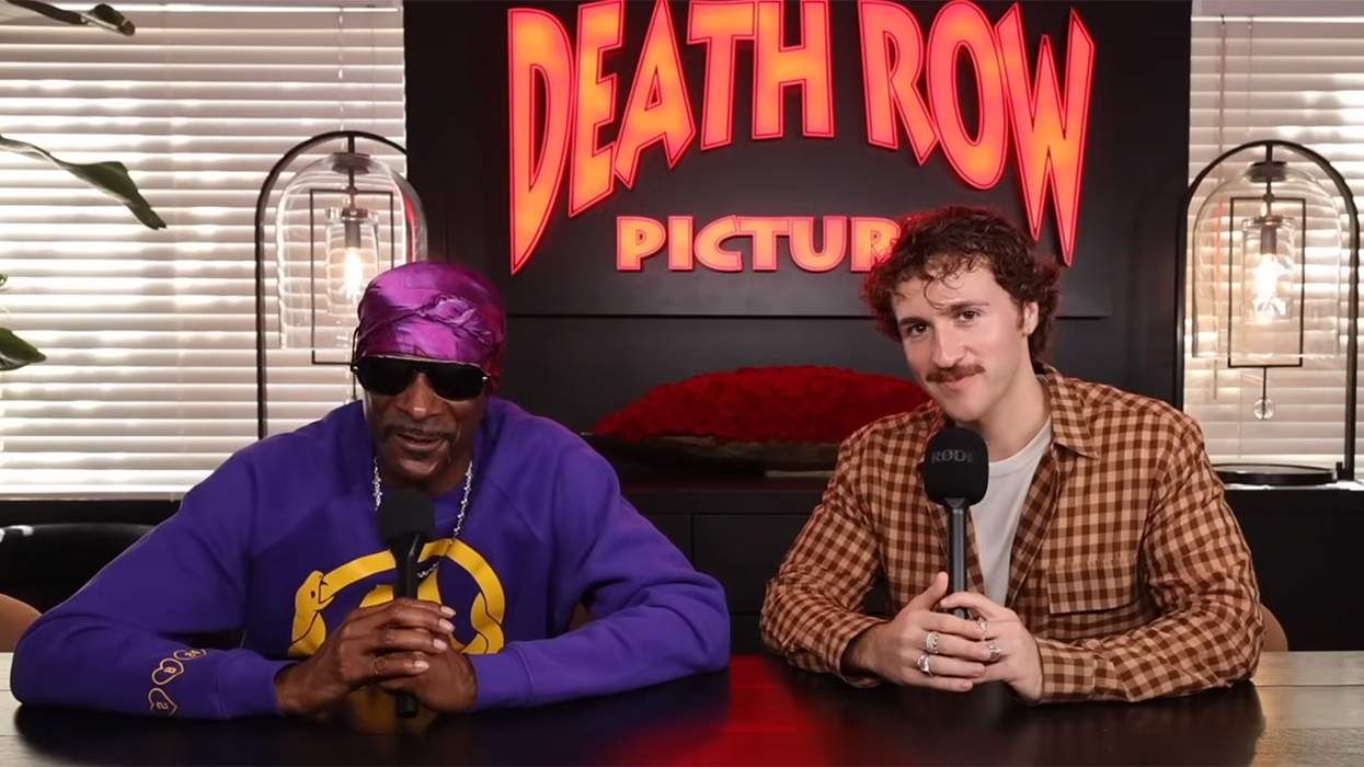 A promo images for a partnership between rapper Snoop Dogg GLAAD and Jeremy Beloate for Spirit Day