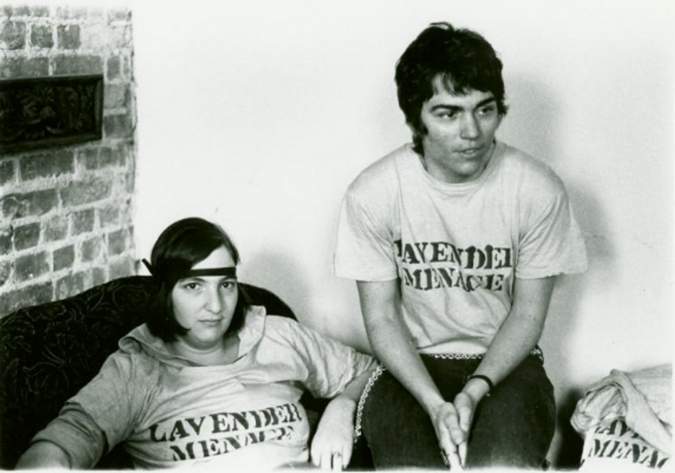 A protester and Rita Mae Brown (right), Diana Davies, 1971. Courtesy of New York Public Library Archives.. Courtesy of New York Public Library Archives.