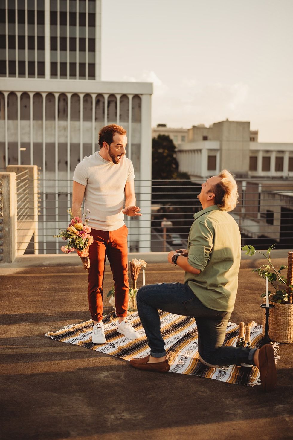 A rooftop gay marriage proposal