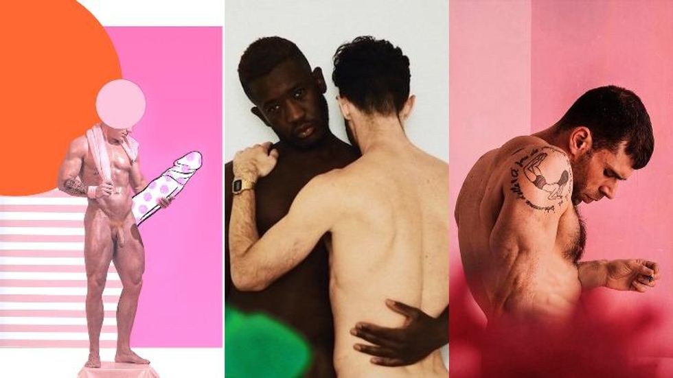A triptych of art from gay artists.