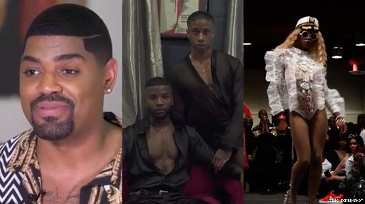 A triptych of stills from a ballroom documentary.