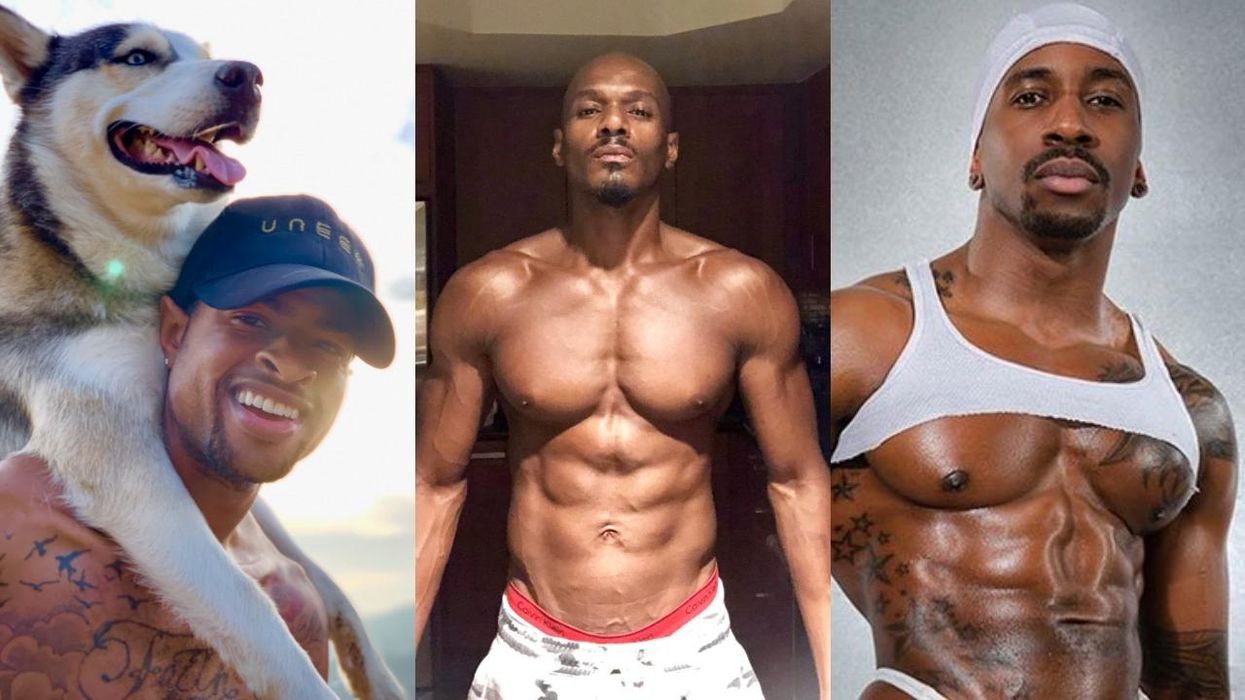 A triptych of three porn performers.