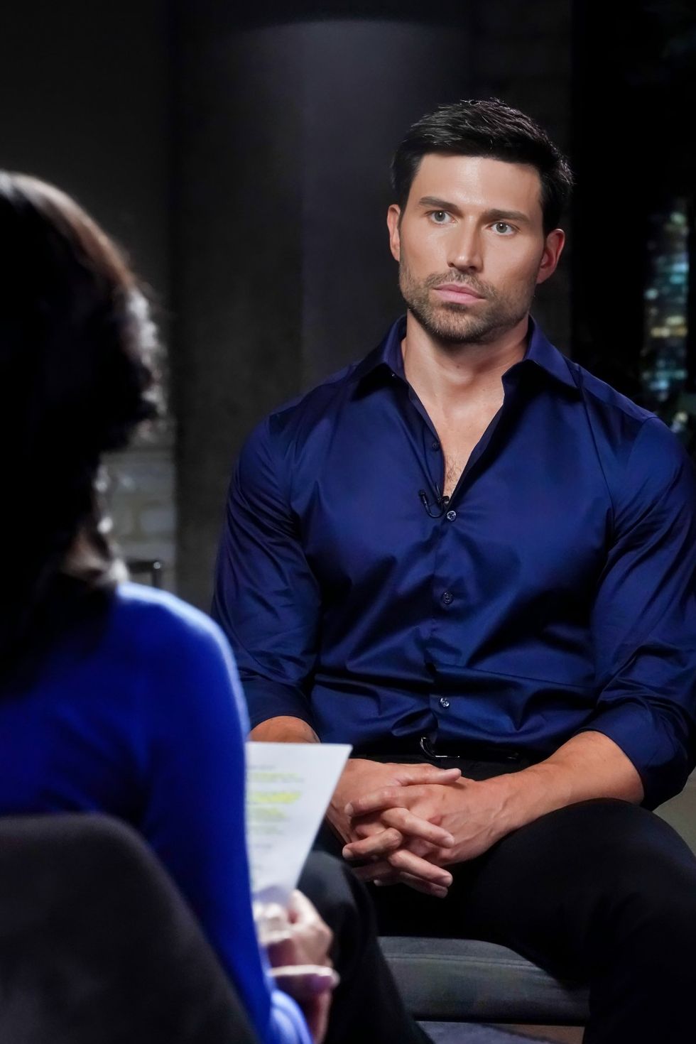 ABC News correspondent Linsey Davis interviews Derek Dixon in September 2025