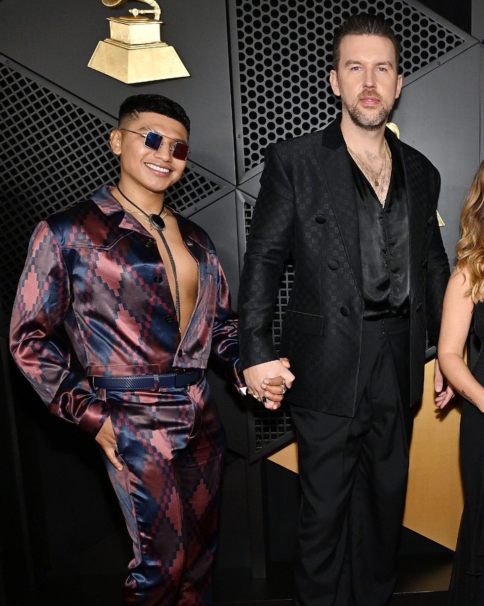 Abi Ventura and TJ Osborne at the 2024 Grammy Awards