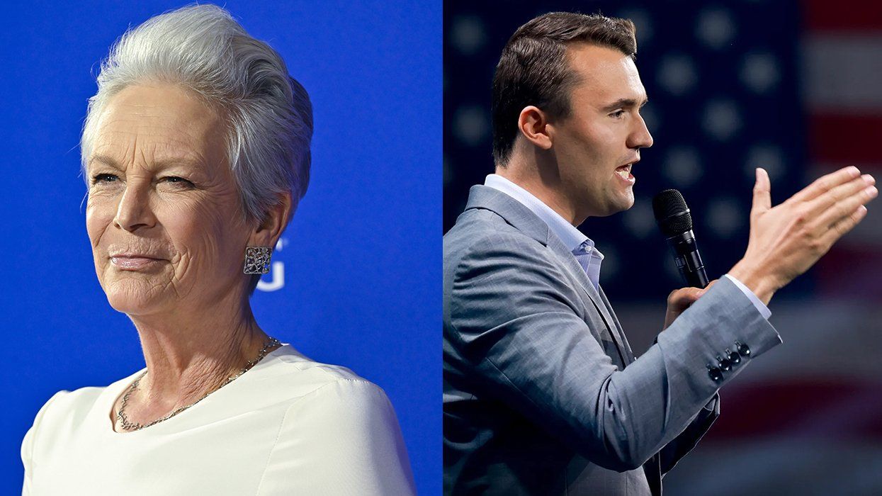 Actor Jamie Lee Curtis and conservative fireband Charlie Kirk