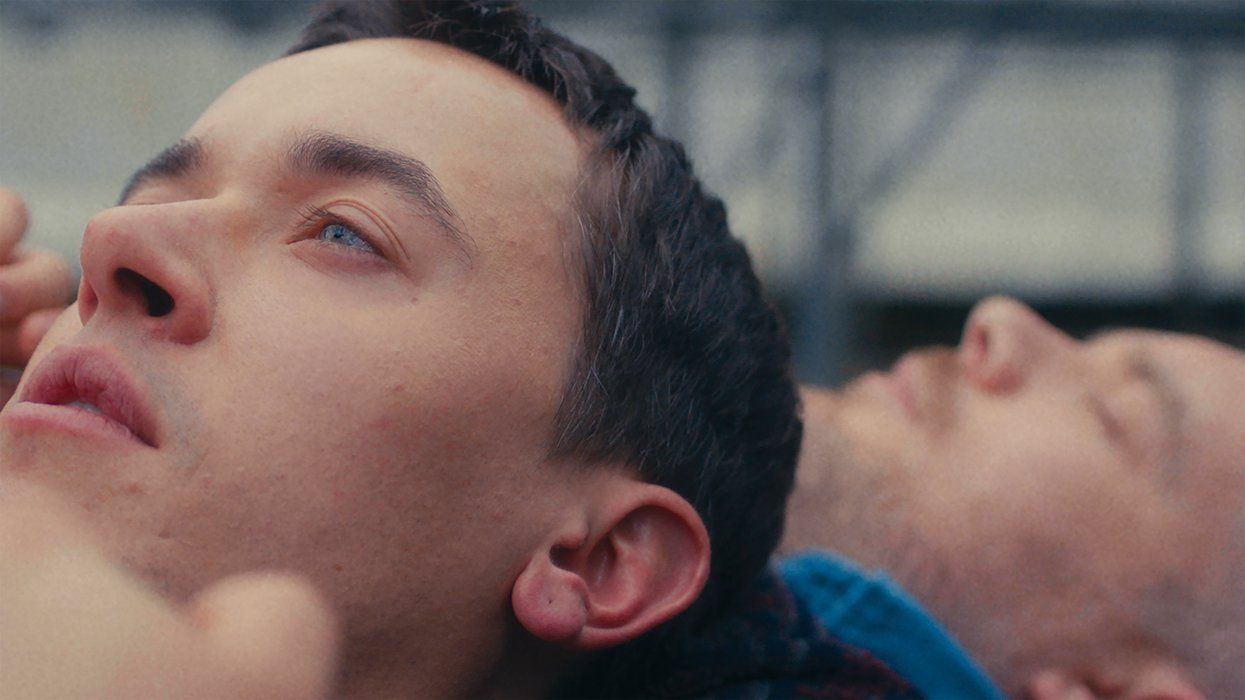 actors tom blyth and russell tovey in a scene from a new film called plainclothes