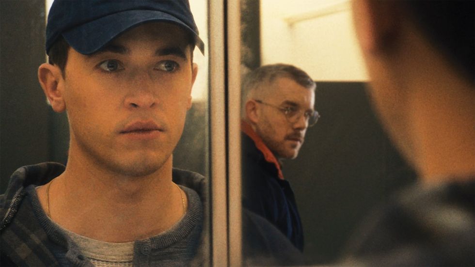 actors tom blyth and russell tovey in a scene from a new film called plainclothes