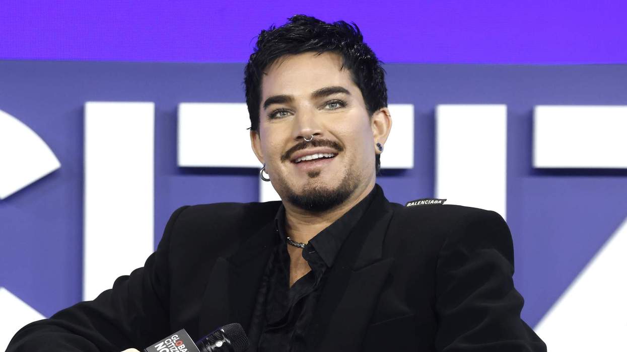 Adam Lambert speaks onstage during Global Citizen Now: New York at Spring Studios.