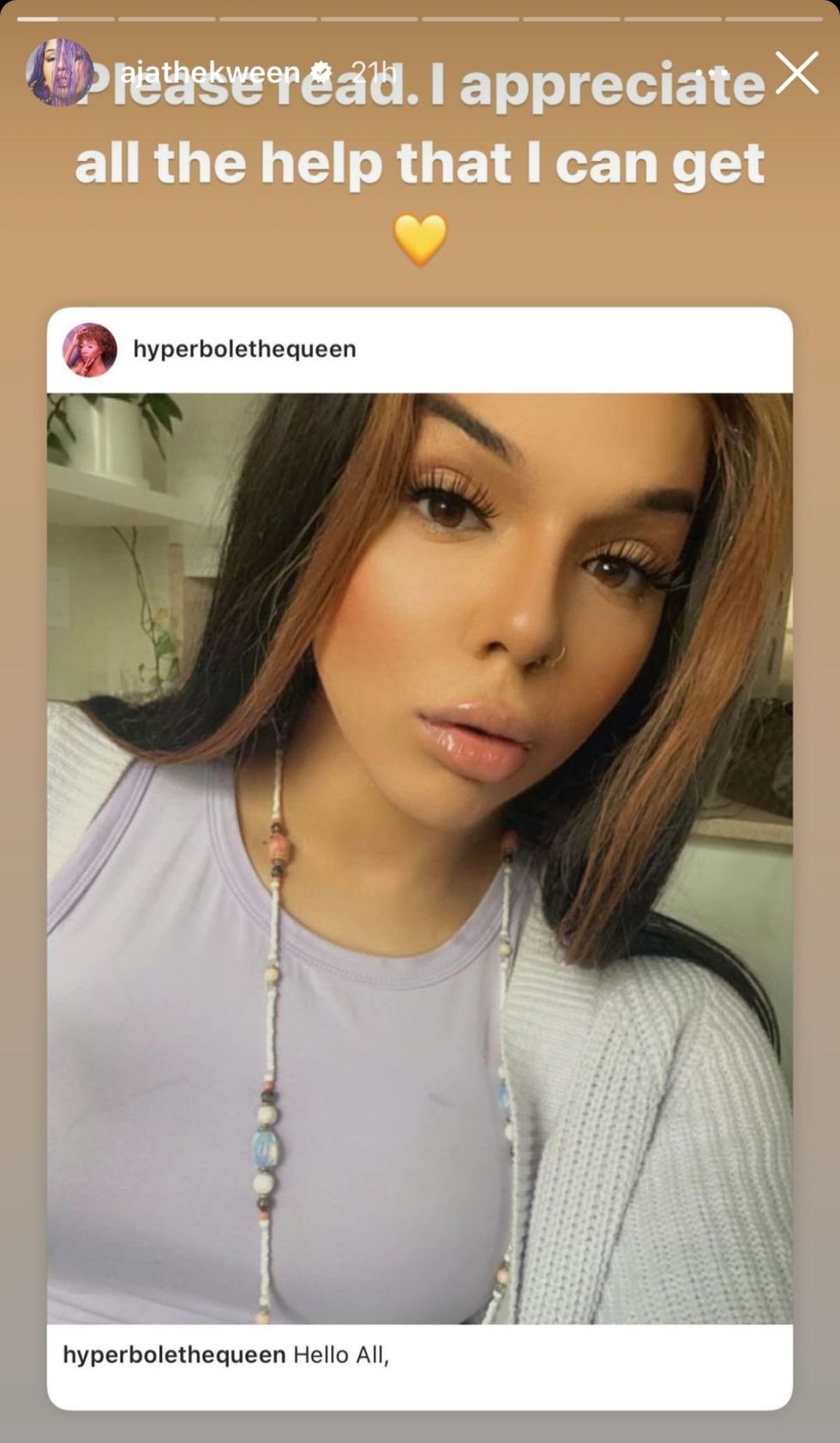 Aja via Instagram stories