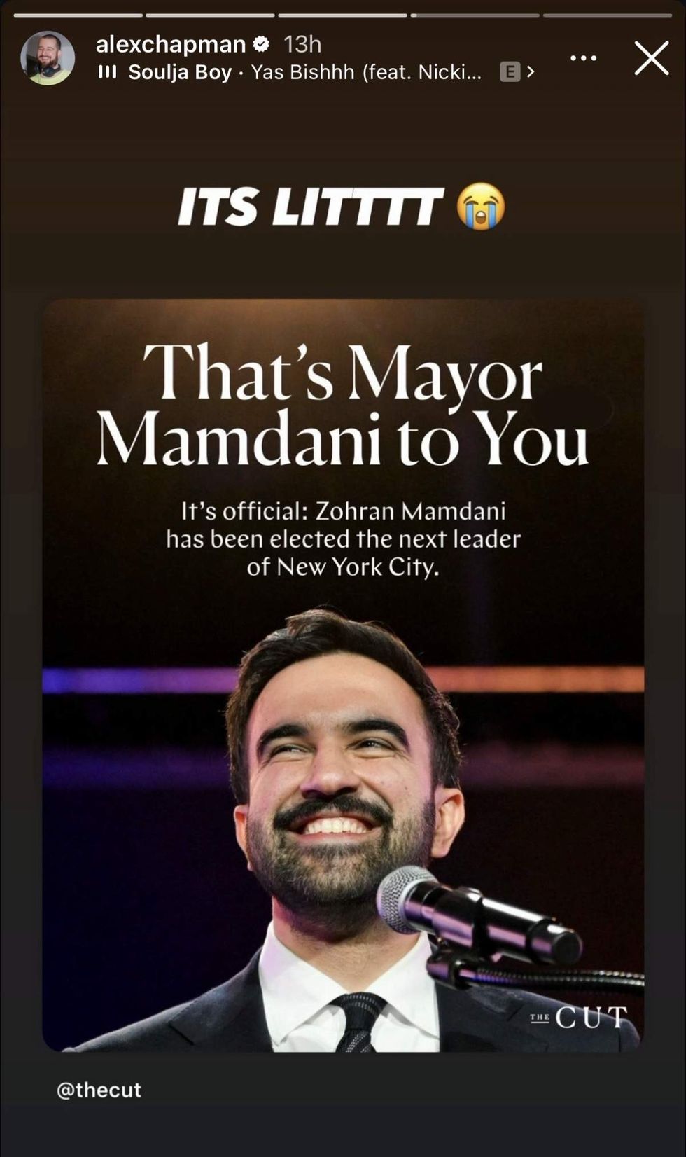 Alex Chapman via Instagram Story