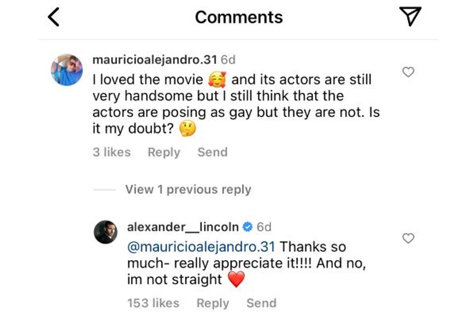 Alexander Lincoln's IG comment