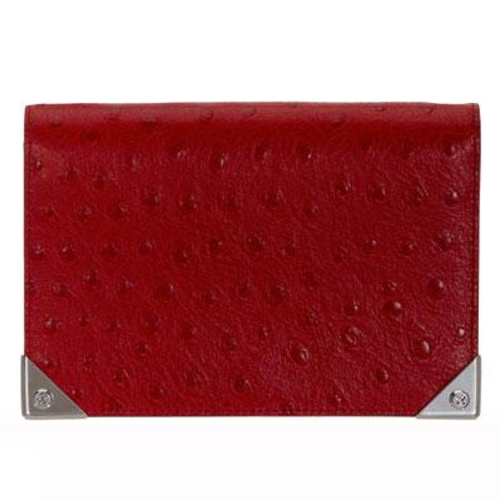 Alexander Wang Ostrich Prisma Top Zip Pouch