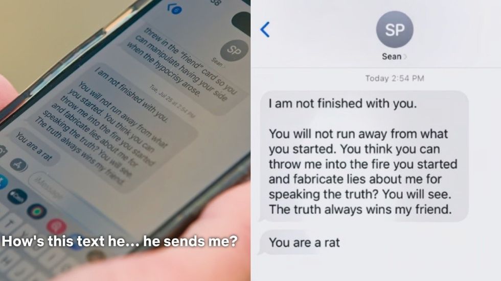 Alleged text message from Sean Palmieri to Tyler Stanaland on Selling the OC season 3