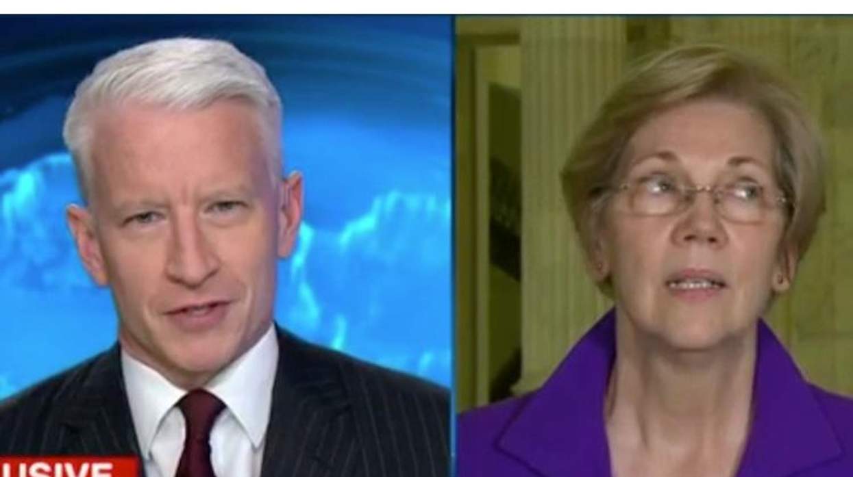 anderson cooper liz warren eyeroll