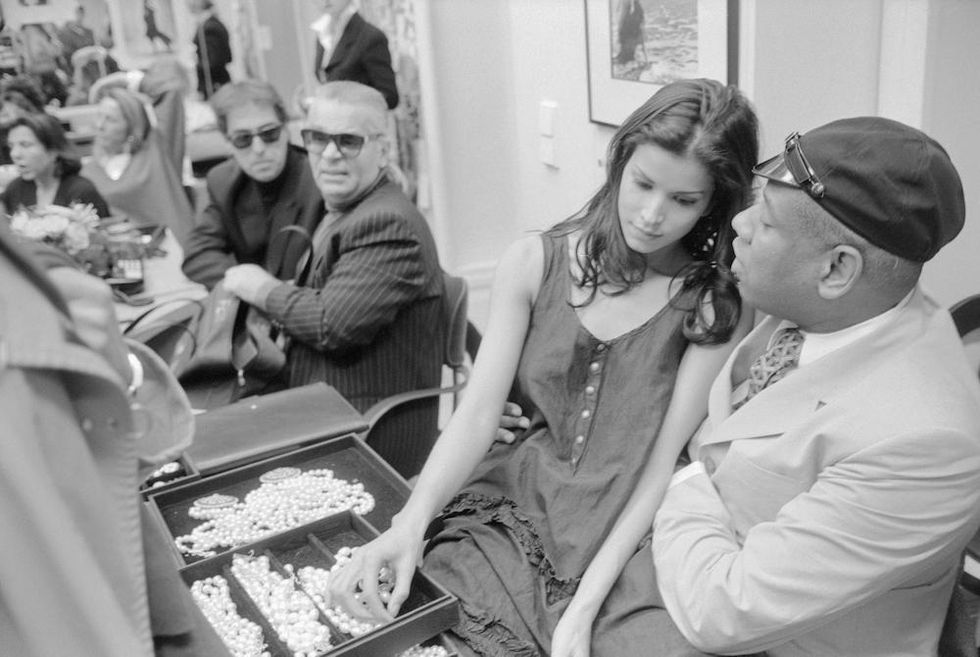 Andre Leon Talley and Karl Lagerfeld
