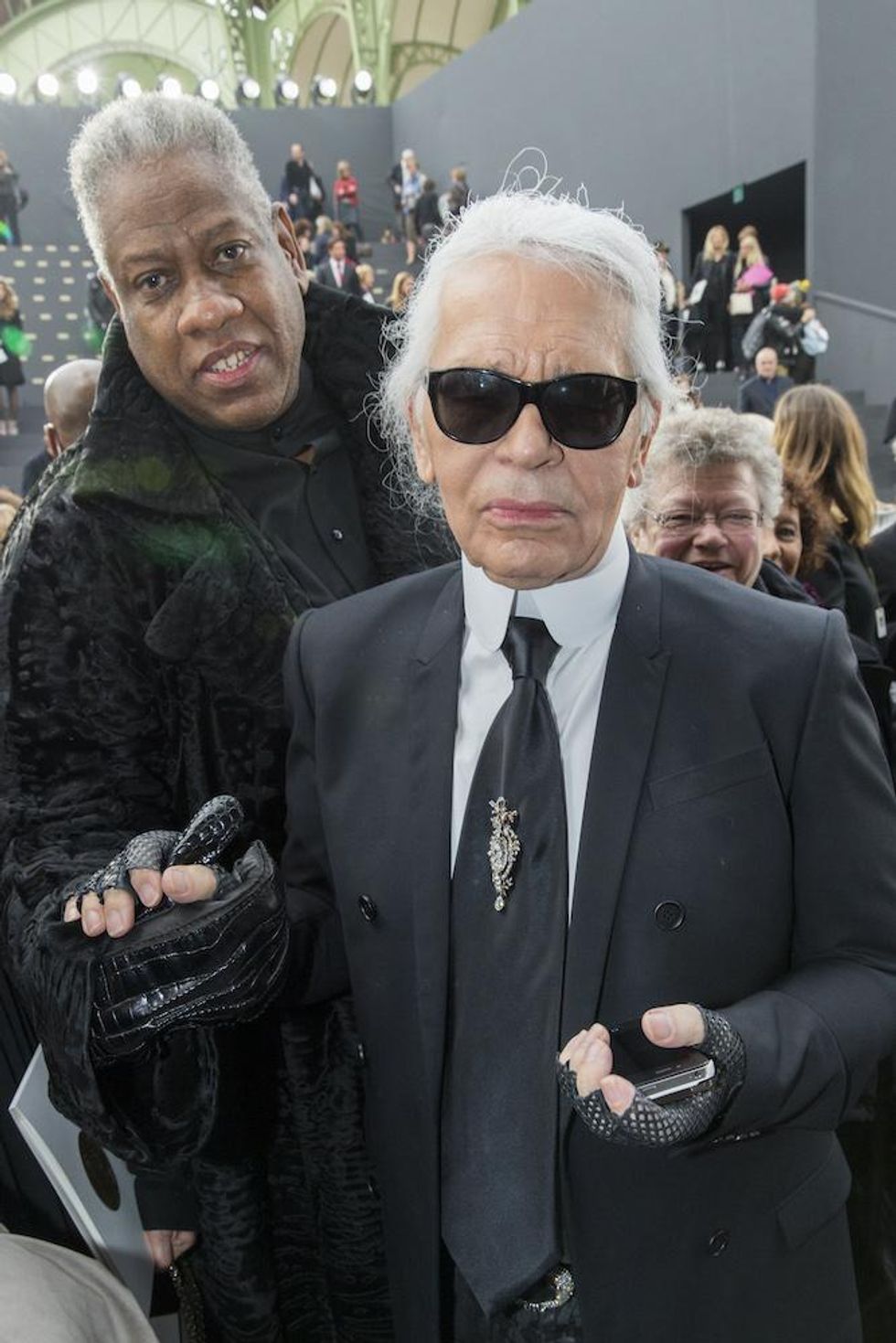 Andre Leon Talley and Karl Lagerfeld