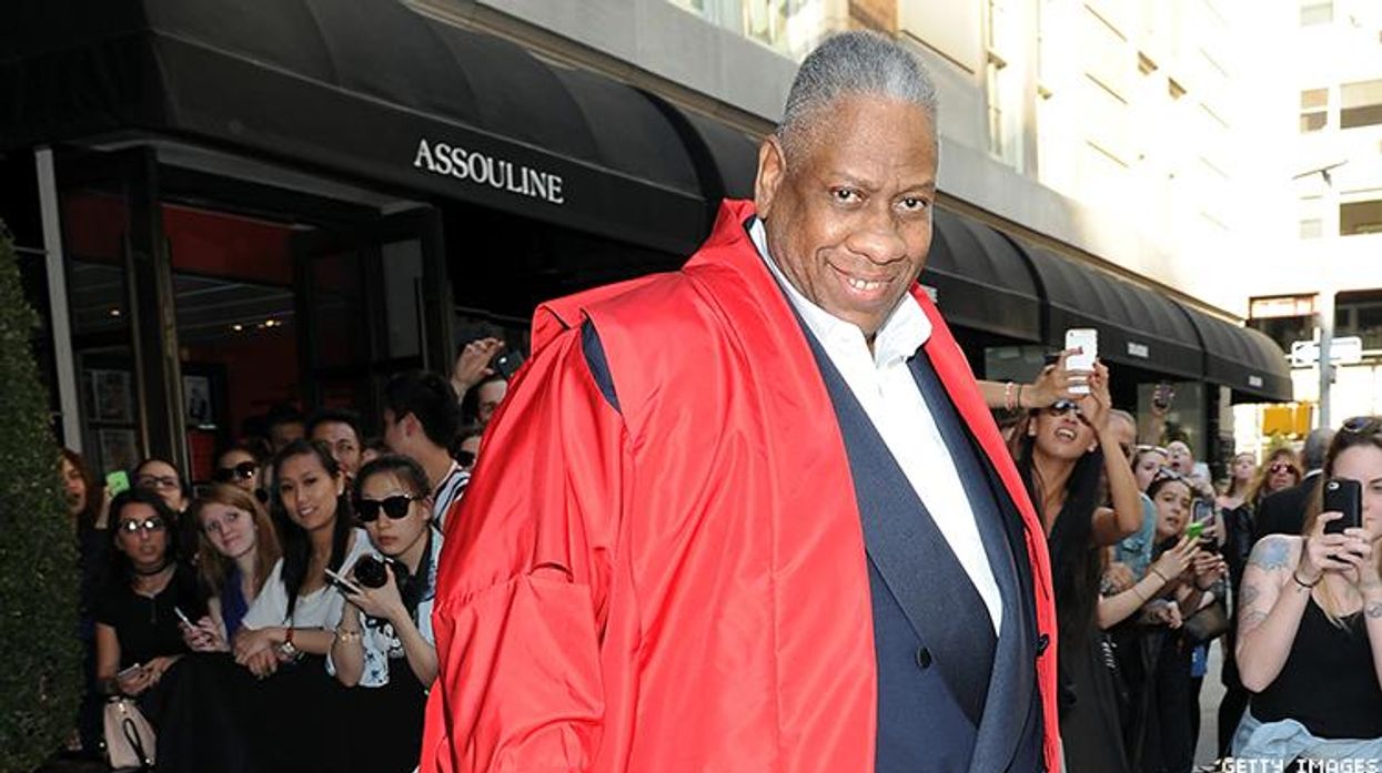 Andre Leon Talley on sidewalk