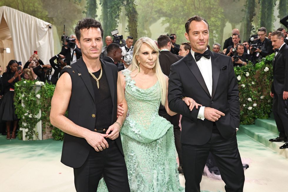 Andrew Scott, Donatella Versace, and Jude Law