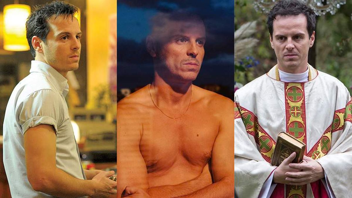 ​Andrew Scott in Pride, All of Us Strangers, and Fleabag.