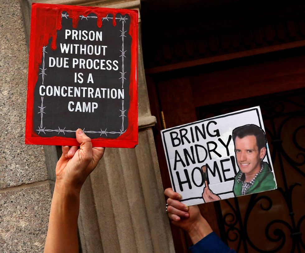 Andry Hernandez Romero NYC protest signs