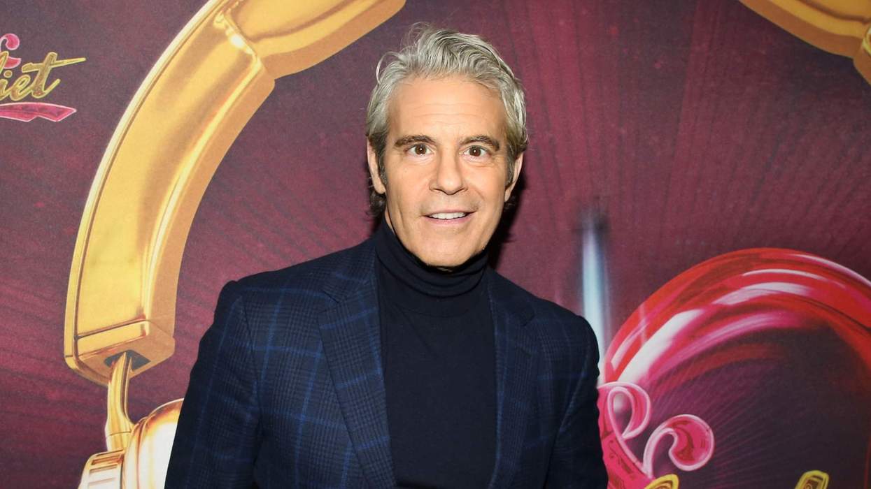 Andy Cohen poses at Bravo Night on Broadway during "&Juliet" at The Stephen Sondheim Theatre.