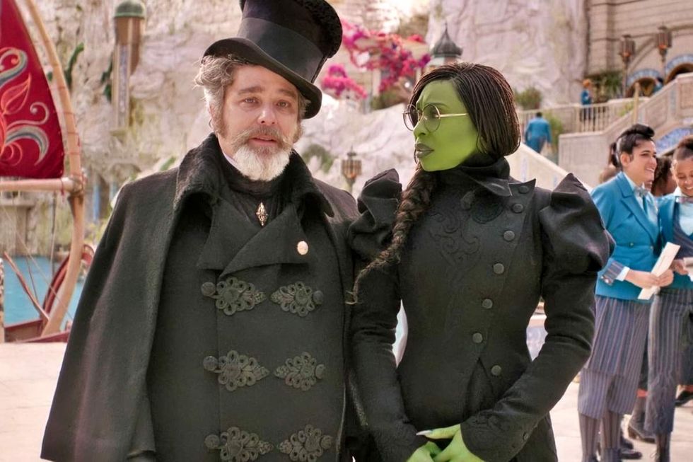 Andy Nyman as Frexspar, Cynthia Erivo as Elphaba in Wicked