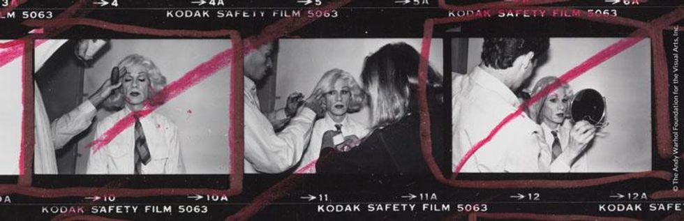 Andy Warhol Self-Portrait in Drag photo shoot, 1981.