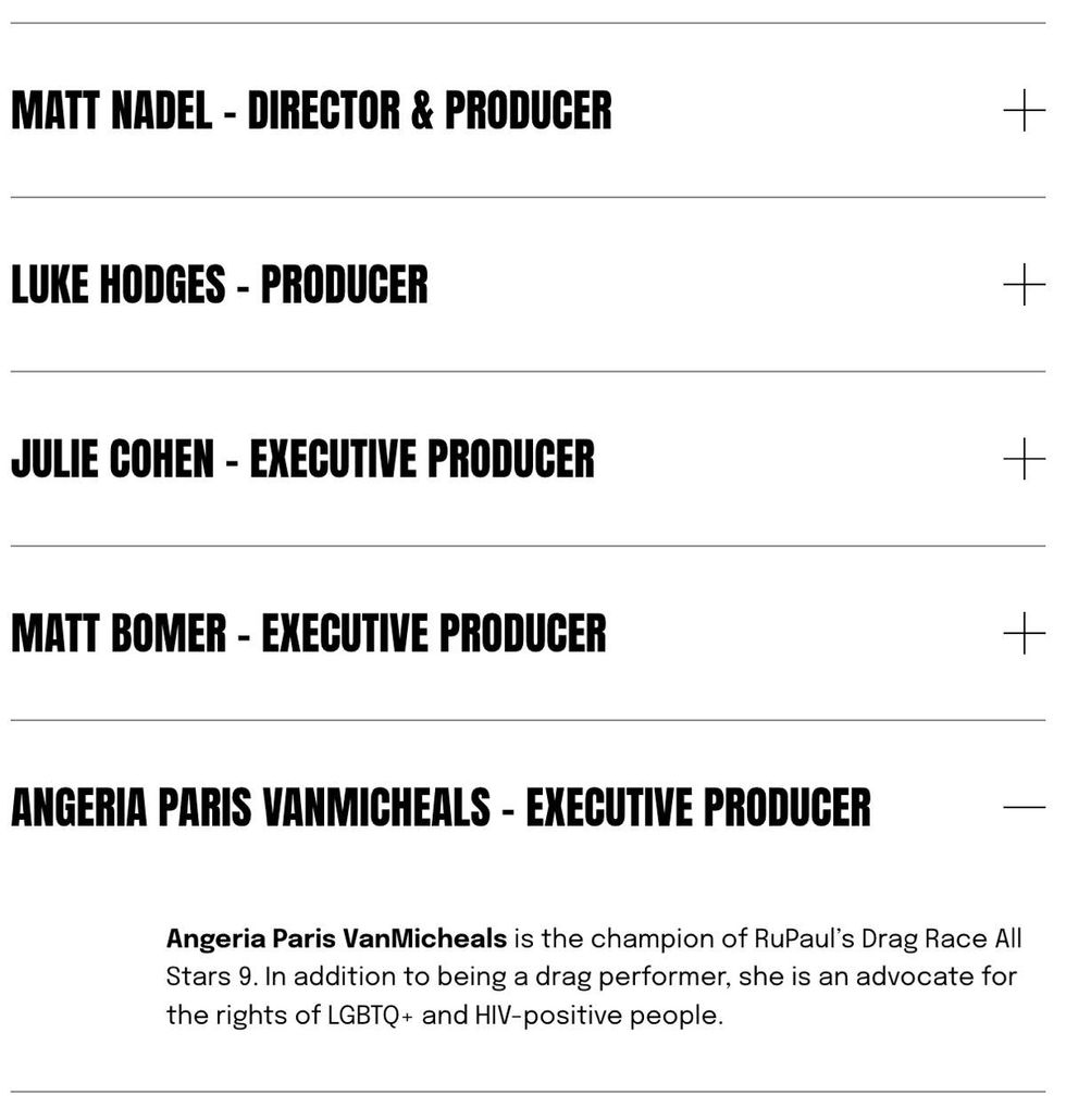 Angeria Paris VanMicheals's in the \u200b'Meet the filmmakers' section of the Cashing Out website