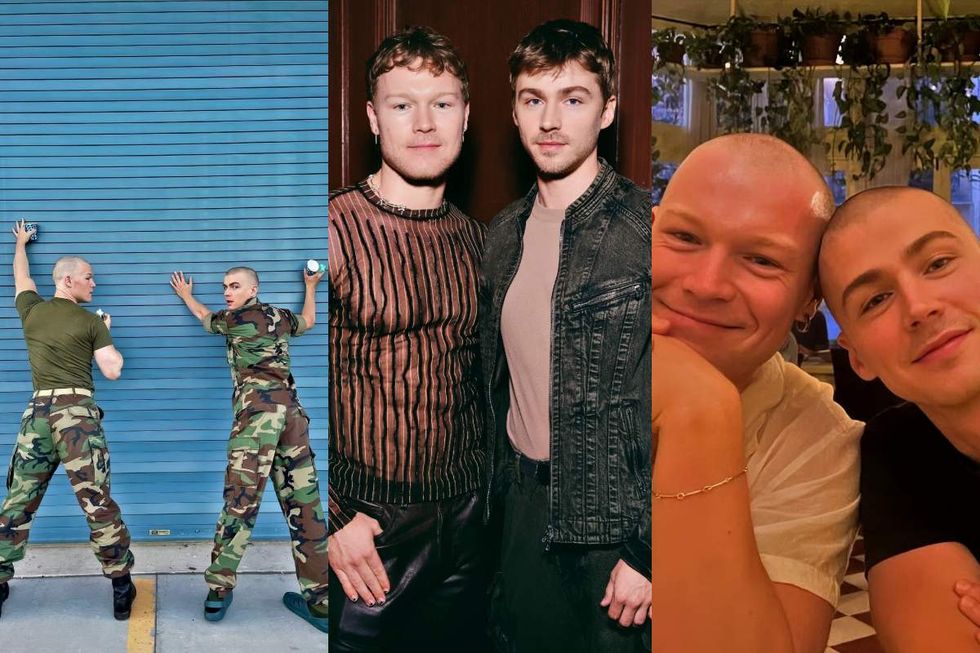 Angus O\u2019Brien and Miles Heizer in images shared on social media