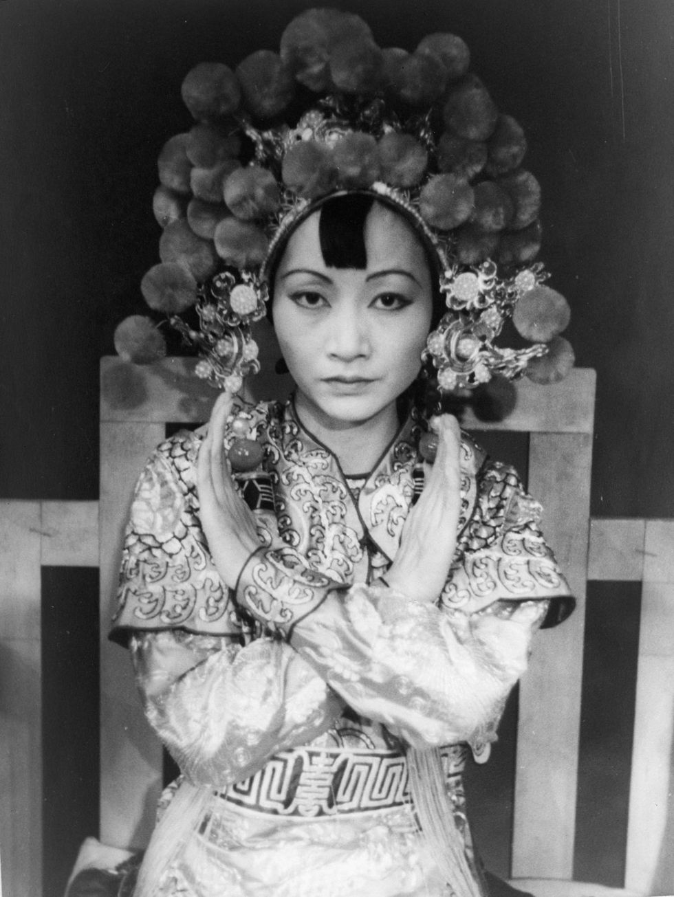 Anna May Wong in costume for a dramatic adaptation of Gozzis Turandot at the Westport Country Playhouse 1937