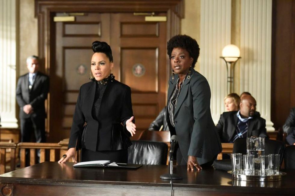 Annalise Keating and Tegan Price in a courtroom on How to Get Away with Murder
