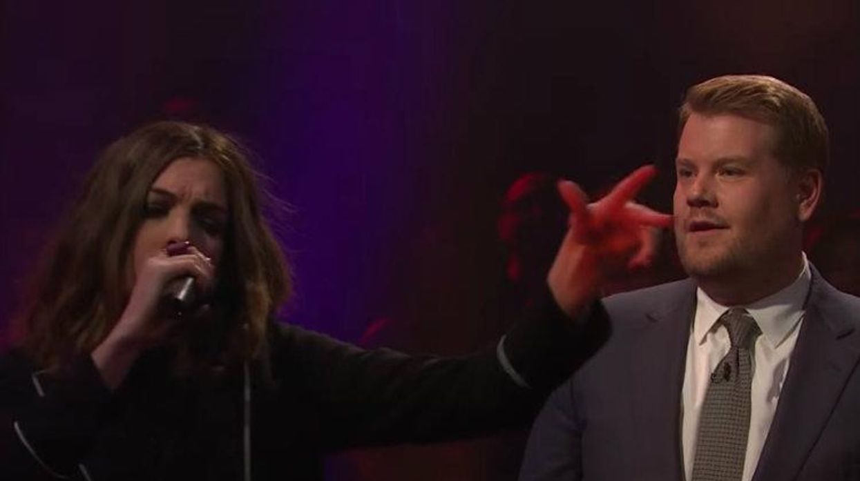 Anne Hathaway, James Corden