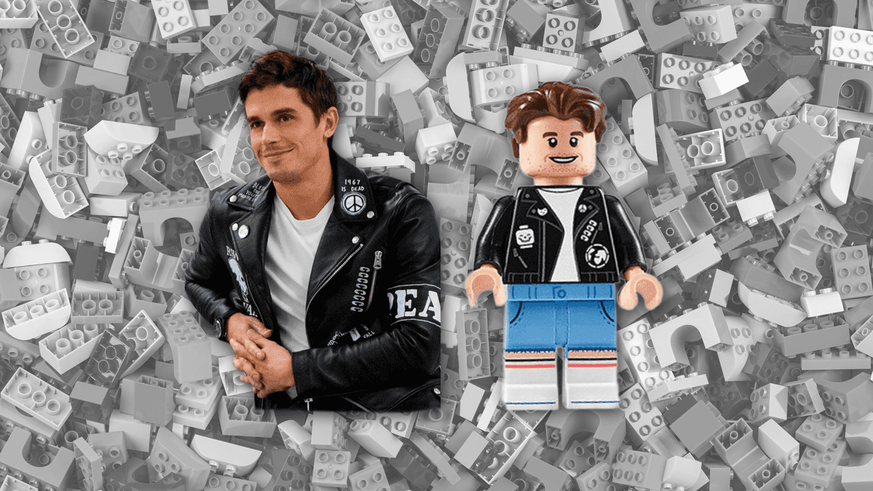 Antoni Porowski and a LEGO figurine side by side
