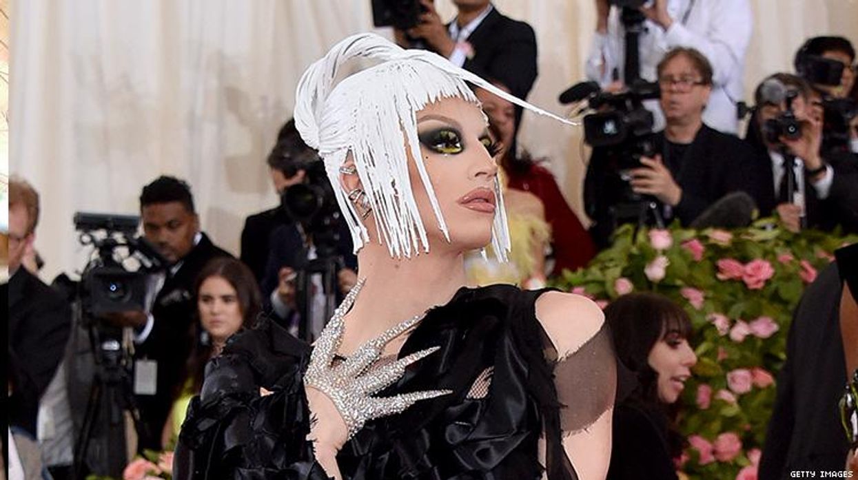 Aquaria arrives on 2019 Met Gala red carpet.